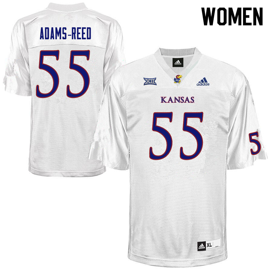 Women #55 Armaj Adams-Reed Kansas Jayhawks College Football Jerseys Sale-White